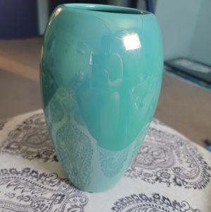 Turquoise Aqua Floral vase